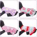 4PCS Dog Dresses Shirts for Medium Dogs Girl Female Pink Purple Red Skirts Summer Clothes Pet Apparel Floral Sundress Small Daisy Unicorn Stretchable Lightweight Outfit M