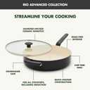 GreenPan Rio Advanced 5QT Sauté Pan With Tempered Glass Lid, 5QT Ceramic Nonstick pan with Helper Handle, PFAS-Free, Induction Ready, Dishwasher and Oven Safe, Black