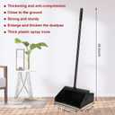 Leumoi 8 Pcs Dust Pans with Long Handle Set 36.6 Inch Commercial Dust Pan with Comb Large Plastic Stand up DustPans for Outdoor Indoor Restaurant Home Office Floor Cleaning (Black)