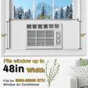 Window Air Conditioner Side Panels, 48" Extended Width Air Conditioner Surround Foam Insulation Panels for Indoor Window AC Units, Summer Winter Heat and Draft Window Seal Cover, White