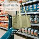 Nook Theory Insulated Grocery Bags, Regular Reusable Grocery Bag with Zipper, Leak Proof Cooler Bag for Frozen and Hot Food (Forest)