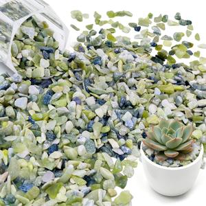 11LB Natural Gravel Pebbles, 1/4 Inch Gravel Stones for Succulent and Cactus, Aquariums, Terrarium, Vases and Indoor Outdoor Gardening,Green
