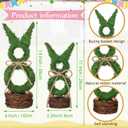 RattanView 2 Pcs Easter Decor Rattan Bunny for Home Table Centerpieces Bunny Decor 11" and 14" Easte Artificial Rabbit Table Decoration with Bow and Basket Spring Figurines Standing Rabbit