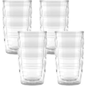 Tervis Clear & Colorful Tabletop 10oz Made in USA Double Walled Insulated Tumbler Travel Cup Keeps Drinks Cold & Hot, 10oz - 4pk, Clear