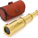 Solid Brass Handheld Telescope 6" - Nautical Pirate Spy Glass with Free case