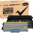 v4ink Compatible Drum+Toner Replacement for Brother DR360 TN360 (1Drum + 1Toner) Work with DCP7030 DCP7040 DCP7045 HL2120 HL2140 HL2150 HL2170 MFC7320 MFC7340 MFC7345 MFC7440 MFC7445 MFC7450 MFC7840