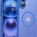 TOCOL Magnetic for iPhone 16 Case, Upgraded Full Camera Protection, Compatible with Magsafe, Drop Protection, Translucent Matte Back Bumper Phone Cover 6.1-Inch (Ultramarine)