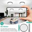 LED Flush Mount Ceiling Light Fixture, 18 Inch Dimmable 5CCT Selectable 2700K Warm White-6500K Super Bright Daylight White, 50W 6000LM Round Black Ceiling Lamps for Living Room Bedroom Kitchen, 1 Pack