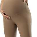 POSHDIVAH Ribbed Maternity Biker Shorts Over The Belly for Women - 8" Buttery Soft Pregnancy Workout Athletic Short Leggings, Small