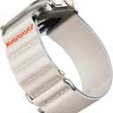 Suitisbest Sport Bands Compatible with Apple Watch Ultra Band 49mm 46mm 45mm 44mm 42mm 38mm 40mm 41mm, Stretchy Nylon Sport Loop Strap for iWatch Series 11 10 9 8 7 6 5 4 3 2 1, SE 3 2 1, Ultra 3 2 1 (Leather-Starlight)