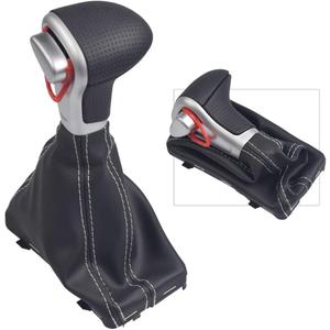 Hacreyatu Automatic Shift Knob Gaiter Boot for Audi A4 B8 2009-up atAudi A5 2008-2015 atAudi Q5 2010-up at (Model 8)