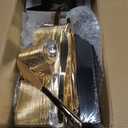 Festiva 350Pcs Black and Gold Plastic Plates-50Guests Disposable Square Black Dinnerware Set include 100 Plastic Plates,50Cups,150Plastic Cutlery,50Napkins for Party,Halloween&Wedding&Fathers Day