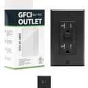 2-Pack 20 Amp GFI Electrical GFCI Outlet Self-Test Tamper Resistant (TR) Weather Resistant (WR) Ground Fault Receptacle with LED Indicator UL Listed Standard Wall Plate Included Black
