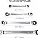 E-Torx Double Box Ratcheting Wrench Set, 4 Sets 72-Tooth Dual Head E6 E8 E10 E12 E14 E18 E20 and E24 Professional Automotive & Mechanical Repair (Ratcheting)
