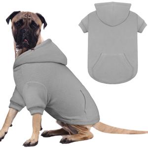 Dog Sweaters for Large Dogs,Extra-Large Dog Hoodie,Warm Fleece Sweatshirt with Hood & Pocket,Leash Hole,Cozy Cold Weather Pet Clothes Sweater Hoodie for Large Dogs(Grey,XXL)