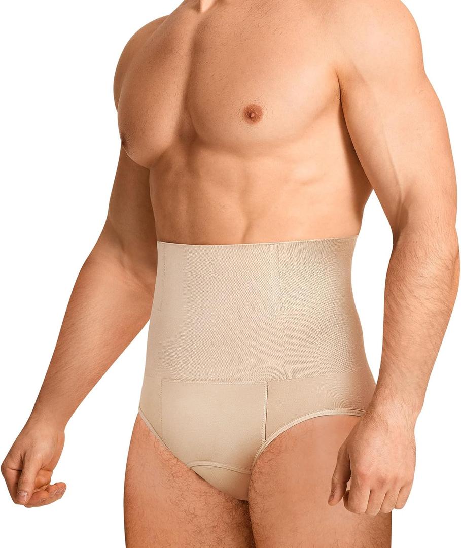 TAILONG Men Shapewear Tummy Control Shorts Slimming Body Shaper Compression Underwear Belly Girdle Briefs Boxer, 2XL