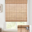 UNISHADES Blackout Cordless Bamboo Roman Shades 30 3/4×64 in Papara Carbon