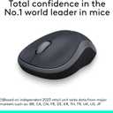 Logitech M185 Wireless Mouse, 2.4GHz with USB Mini Receiver, 12-Month Battery Life, 1000 DPI Optical Tracking, Ambidextrous PC/Mac/Laptop - Swift Grey