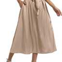 Women's Flowy A Line Skirts,Work Skirts for Women,Maxi Skirts for Women with Pockets (Black, XXL)