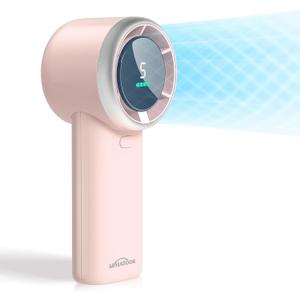 WHATOOK Portable Handheld Mini Fan: High Speed Cooling Fan, 10 Hours Battery Life, USB Rechargeable, Small Essentials for Women, Beach Travel, Vacation (Pink)