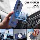 QSEVNSQ Strong Magnetic for Samsung Galaxy S25+ Plus Case with Screen Protector + Lens Protector, Fit for MagSafe,Mil-Grade Drop Protection, Seamless Stand, Translucent Blue