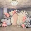 Pink White Silver Balloons Arch Kit, 162pcs Winter Wonderland Garland with Pastel Pink White Metallic Silver and Confetti Balloons for Wedding Princess Snowflake Theme Birthday Party Decorations