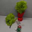 3 FT Small Christmas Tree Tabletop Decoration Whimsical Bendable Lime Green Christmas Artificial Tree with Red Ball Ornaments Xmas Holiday Desk Decoration for Home Office Table Fireplace