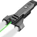 DARKFANG 1450 Lumen Tactical Flashlight with Green Laser Beam Combo, Low Profile Design Rechargeable Weapon Light for Picatinny Rail (Black)