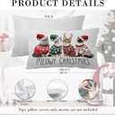 Meowy Christmas Pillow Covers 12x20, Cat Lover Gifts for Women, Cute Cats with Santa Claus Hat Pillow Covers for Home Living Room Bedroom