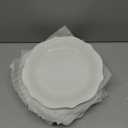 SOUJOY Set of 6 Porcelain Dinner Plate, 10'' Embossed Salad Plates, White Dessert Serving Plates for Steak Appetizer, Kitchen Plates for Restaurant, Family Party, Dishwasher Microwave Safe