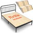 VEVOR Bunkie Board Full Size, 51" x 71" Foldable Box Spring, 0.4" Thicker Wooden Bed Boards for Under Mattress, Bed Slats with No Assembly Required, Easy-to-use Bed Support Board