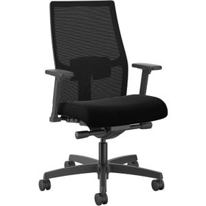 HON Ignition 2.0 Mid Back Task Chair, Advanced Synchro-Tilt Control, Office Chair with Lumbar Support, Height and Width Adjustable Arms, Black Frame, Black