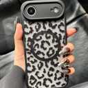 Case for iPhone 17 Air [Compatible with MagSafe] Aesthetic Black Leopard Cute Design for Women Girls | Soft TPU Bumper Hard PC Back Translucent Matte Protective Slim Magnetic Phone Cover