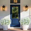 Yastouay Artificial Flowers for Outdoors, 14 Bundles Fake Outdoor Flowers, UV Resistant Artificial Plants & Flowers for Decoration, White Realistic Morning Glory for Outdoor Porch Garden Decoration