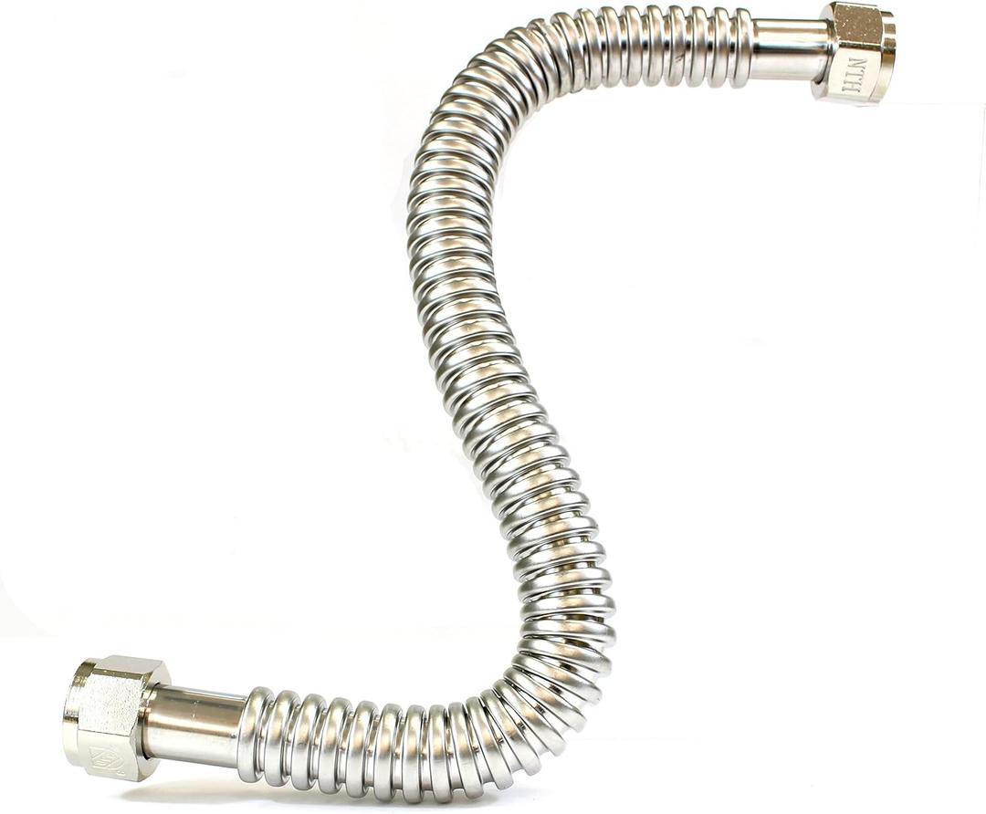 CMI Inc 36 Corrugated Stainless Steel Flexible Water Line, 3/4 FIP X 3/4 Female Threaded, Water Heater Connector, For Water Heater, Water Softener, Boilers, 36 Inches (36 Inch)