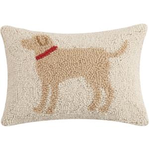 Peking Handicraft 30JES1457C12OB Light Brown Dog Wool and Cotton Pillow, 8 X 12 inch