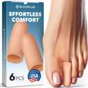 Small Toe Protectors Soft Gel Silicone Toe Caps for Pain Relief, Corns, Ingrown Toenails 6-Pack Bandages for Men & Women (6 Pcs Beige)