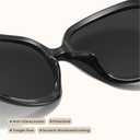 miyya Bug Eye Oversized Polarized Sunglasses Womens, Trendy Retro Sun Glasses for Women 2025, Oversized UV Protection Shades (Black/Black)