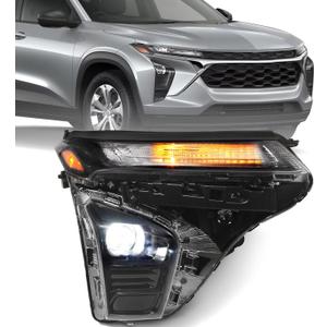 Huray Right Headlight Assembly Fit for Chevy Trax LS/1RS 2024 2025 RH w/o LED DRL Projector Headlamp OE Factory Head Light Replacement for GM2503552 42907056 Passenger Side