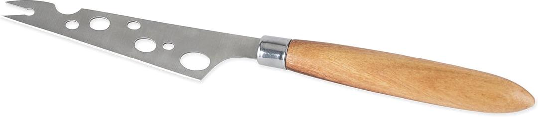 Twine Soft Cheese Knife - Stainless Steel Knife Set - Charcuterie Tools Cheese Board Accessories - Stainless Steel and Wood, Set of 1