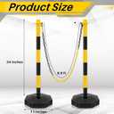 Konohan 6 Sets 34 Inch Delineator Post Parking Cone Barrier,Yellow,Black