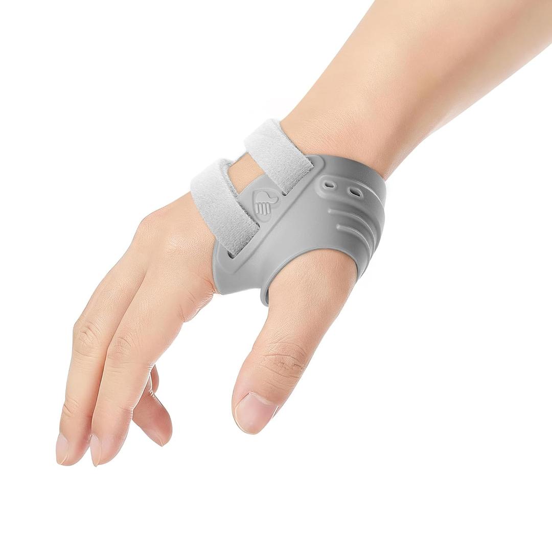 AKSO MEDICOS CMC Thumb Brace - Comfortable Thumb Splint for CMC Joint Pain, Arthritis, Osteoarthritis, Tendonitis, CMC Joint Thumb Arthritis Brace Women & Men (Grey, Right Hand, Small) (Gray)