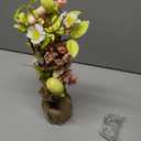 RoseCraft Easter Decorations, 18 Inch Pre-Lit Easter Egg Tree Tabletop Decor with Delicate Ornaments, for Home Party Wedding Holiday Spring Summer Decoration, Yellow/Pink.