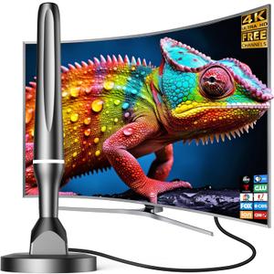 TV Antenna Indoor,Antenna for Smart TV for Long Range Reception and All Smart/Old TVs,HD Digital Antenna with Signal Booster for Local Channels,Supports 4K 1080p