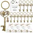 Misdary 50 Sets Graduation Party Favor for Guest 2026 Graduation Cap Bottle Opener Keychains with Thank You Card Organza Bags Class of 2026 College Celebration Party Supplies (Bronze)