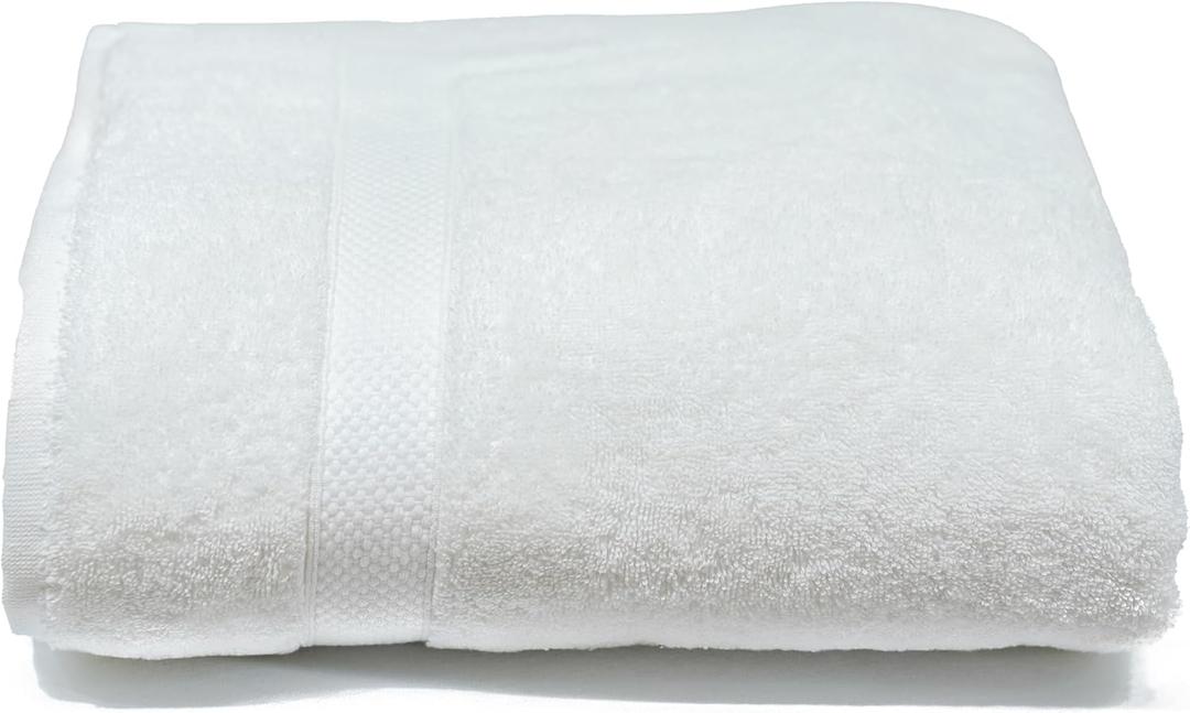 Extra Large Bath Towel Turkish Cotton, Contains 1 Extra Large Bath Sheet Towel (35 x 71 Inches) -Highly Absorbent Towels for Bathroom, Hotel & Spa (White, Extra Large Bath Sheet)