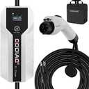 EV101 Portable EV Charger Level 1+2, 8/ 10/ 13/ 16Amp Adjustable Electric Car Charger, 110V-240V 3.5KW 20ft Plug-in Hybrid EV Charger