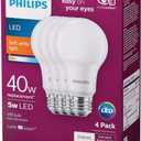 Philips 40W LED A19 2700K - Pack of 4