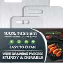 Titanium Cutting Boards Set of 3, 100% Pure Titanium Kitchen Cutting Board, Double-Sided Non-Toxic Cutting Board, Ideal for Slicing and Dicing Meats, Features Handle, Dishwasher Safe (Silver)