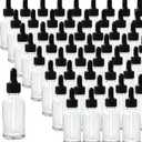 48 Pack 1/2oz Clear Glass Dropper Bottles, Eye Dropper Bottles with Glass Droppers for Essential Oils, Perfumes(15ml, Clear)